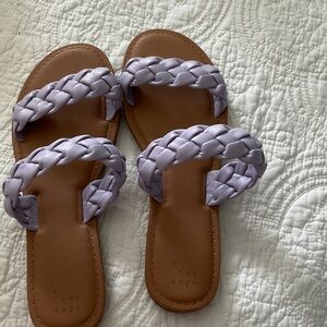 A New Day Women's Braided Sandals - Purple and Brown